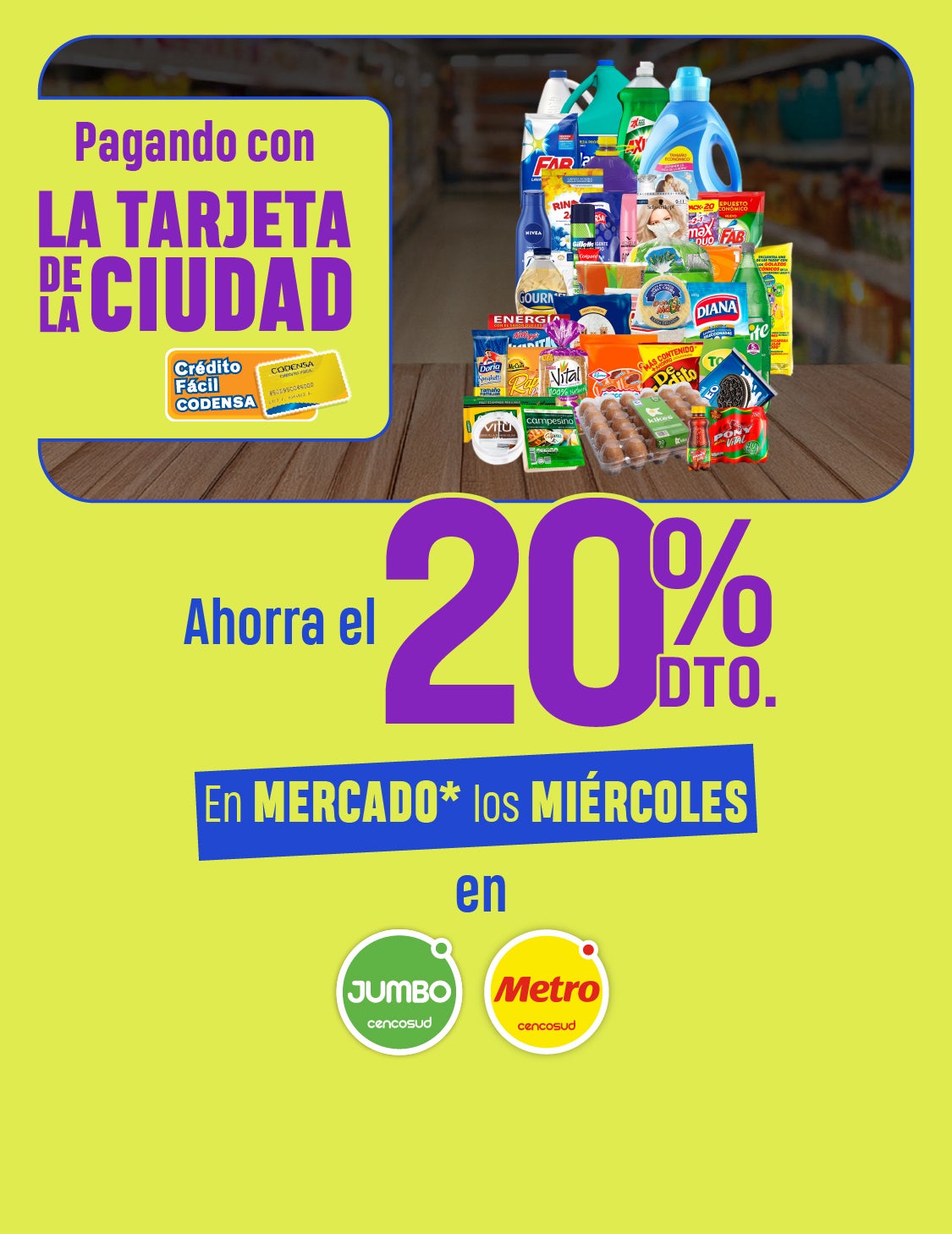 20% de descuento en mercado en Jumbo y Metro